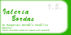 valeria bordas business card